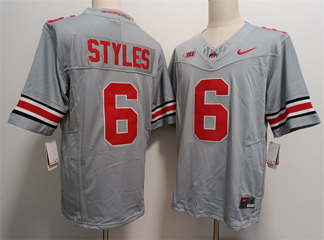 Men's Ohio State Buckeyes #6 Sonny Styles Grey 2023 F.U.S.E. Limited Stitched Jersey